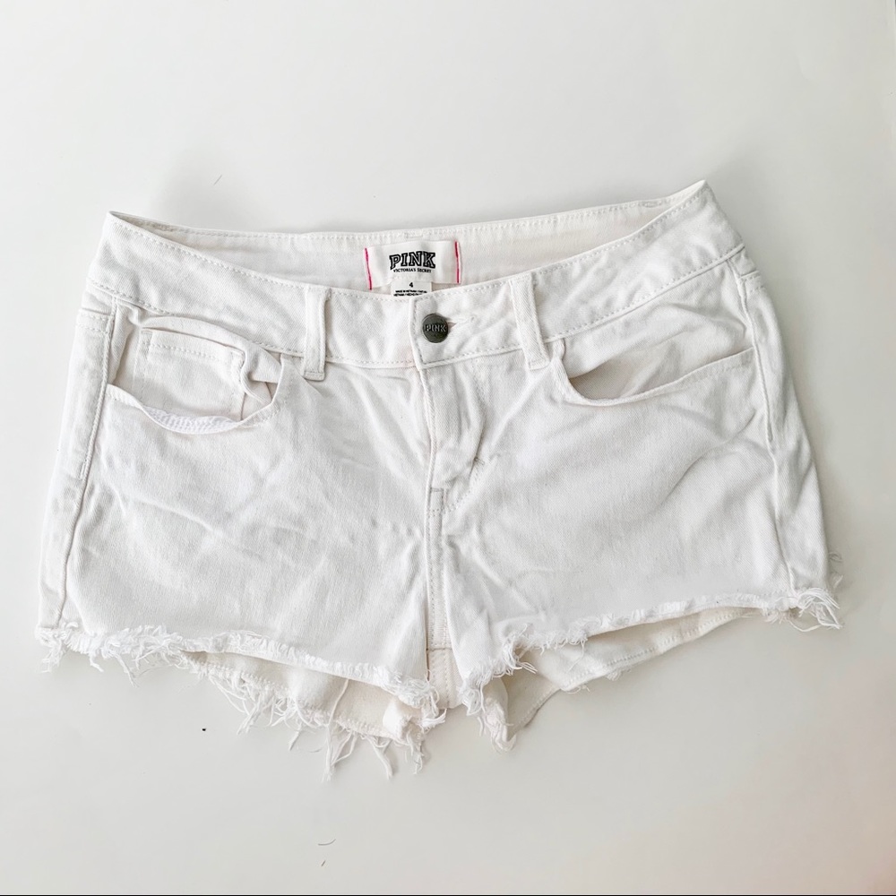 Victoria Secret PINK White jean shorts